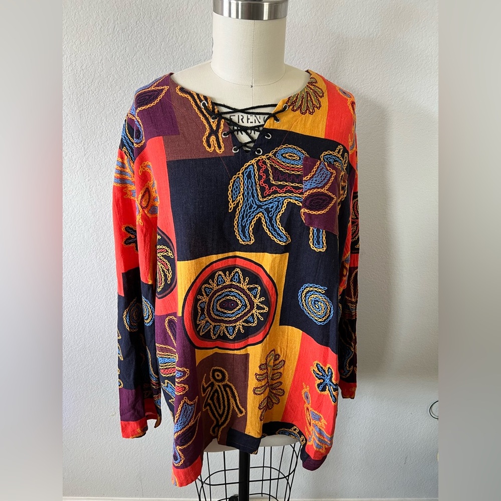 Colorful Ethnic Print Unisex Top